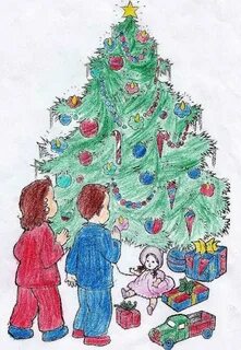 Как нарисовать елку на новый год ребенку