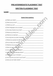 Pre intermediate test 9
