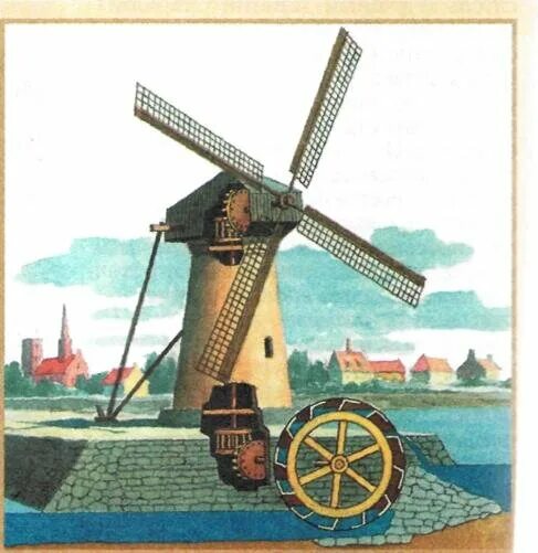 Механизмы нового времени. Приливные мельницы средневековья. Первые мельницы. Ветряная мельница с водяным колесом. Механизм мельницы.