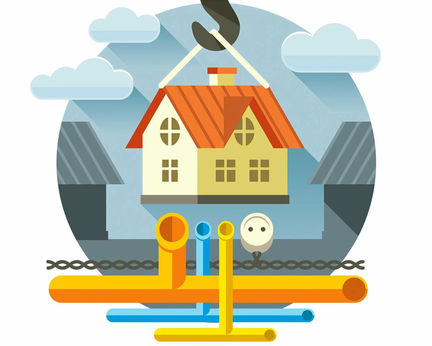 жилищно-коммунальное хозяйство. строительство жилья. коммунальщики красят стену. коммунальное строительство и ремонт. жкх картинки.