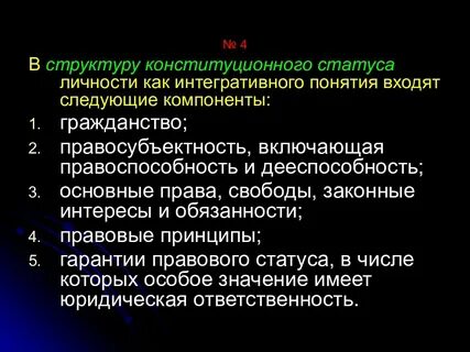 Виды конституционного статуса личности