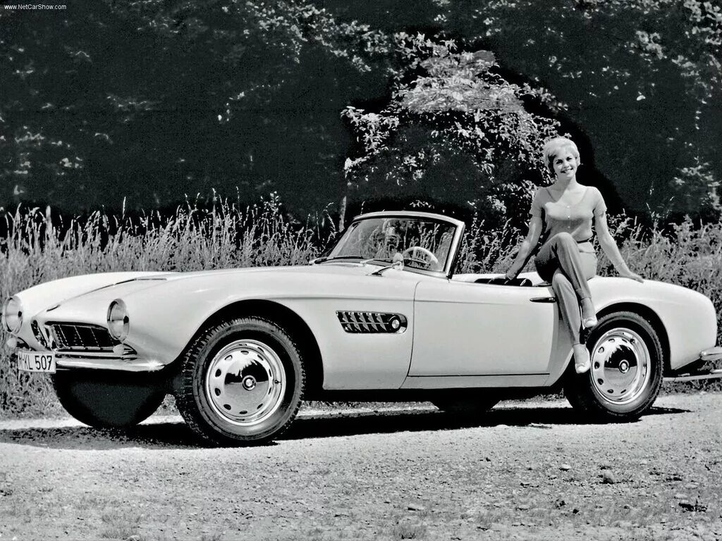 История немецких машин. BMW 507 Roadster (1956-1959). BMW 507 Roadster 1956. BMW 1957г. BMW Retro 507.