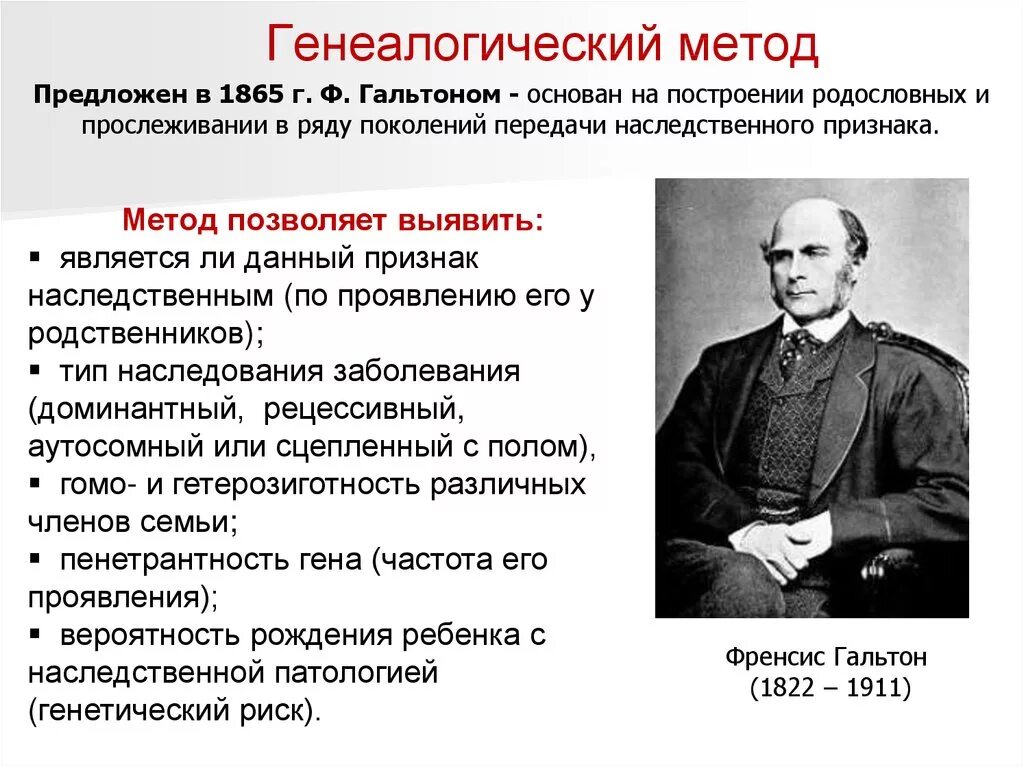 Клинико-генеалогический метод изучения наследственности. Ф.Гальтон генетика. Генеалогический метод метод. Методы изучения генетики человека генеалогический