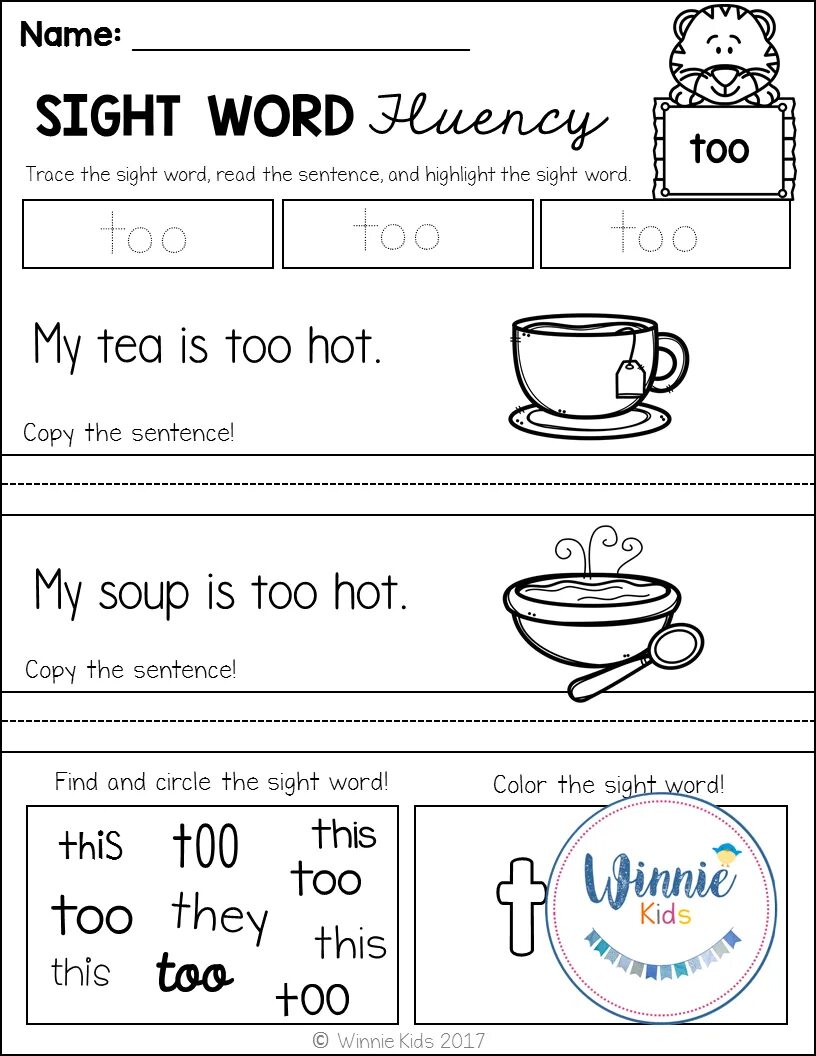 Word too long. Too Worksheets. Sight Words Worksheets. Sight Word is. Sight Words Fluency this.