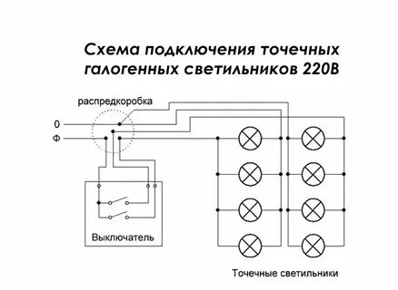 Схемы линейных ламп