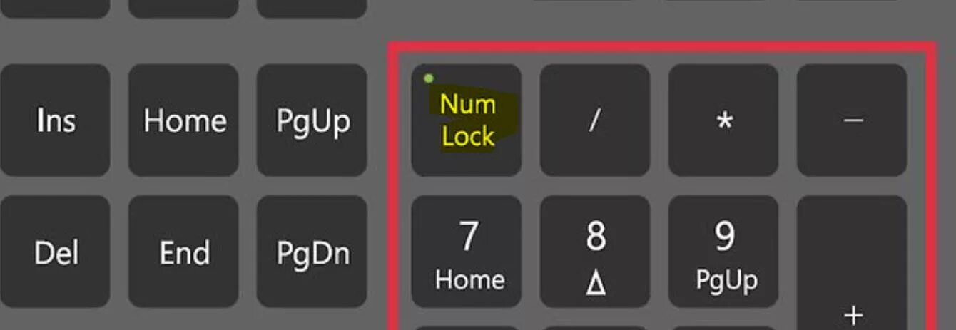 Горит num lock