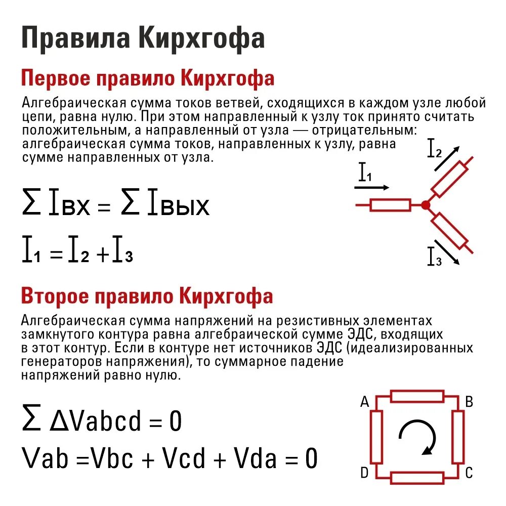 Первое правило Кирхгофа: никогда не называй правила Кирхгофа законами Кирхгофа. 
