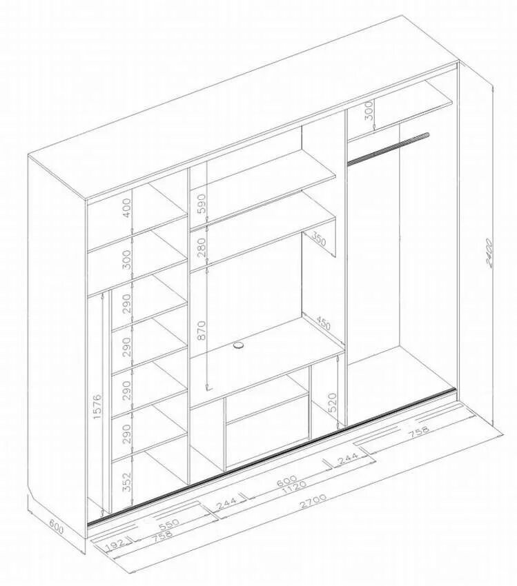 Встроенный шкаф под размер