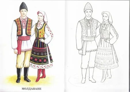 Раскраска удмуртский костюм