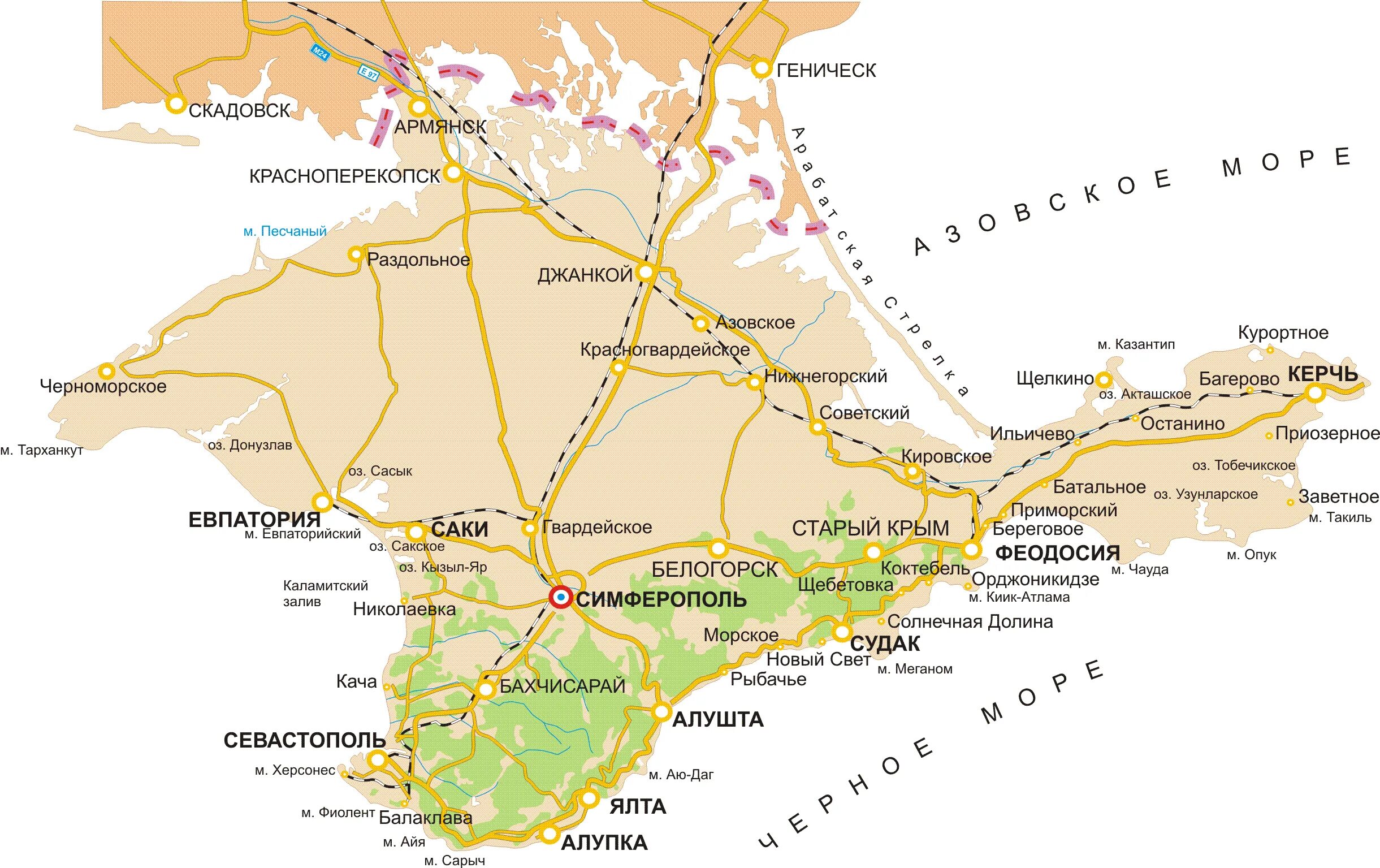 Карта южных крыма. Крым карта побережья подробная. Карта Крымского побережья. Карта восточного побережья Крыма подробная с городами. Полуостров Крым на карте.