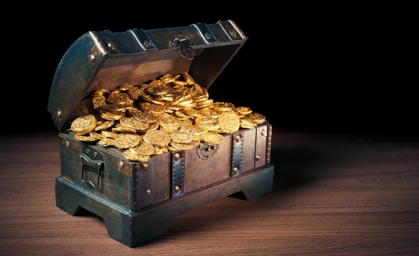 Пиратские богатства. Старинный сундук с драгоценностями. Зарытый клад. Пиратский сундук с золотом. Treasure rus.