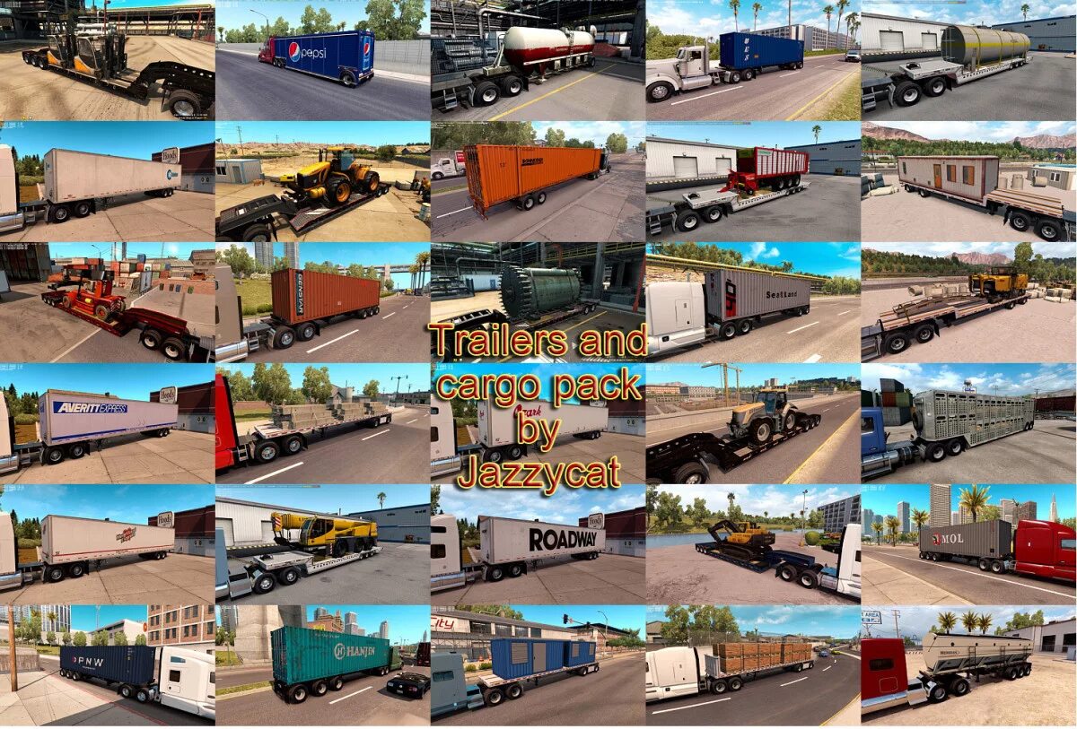 Мод Trailers and Cargo Pack. American Truck Simulator моды прицепы. Cargo Trailers Pack для ФС 13. Trailers_and_Cargo_Pack_by_Jazzycat.