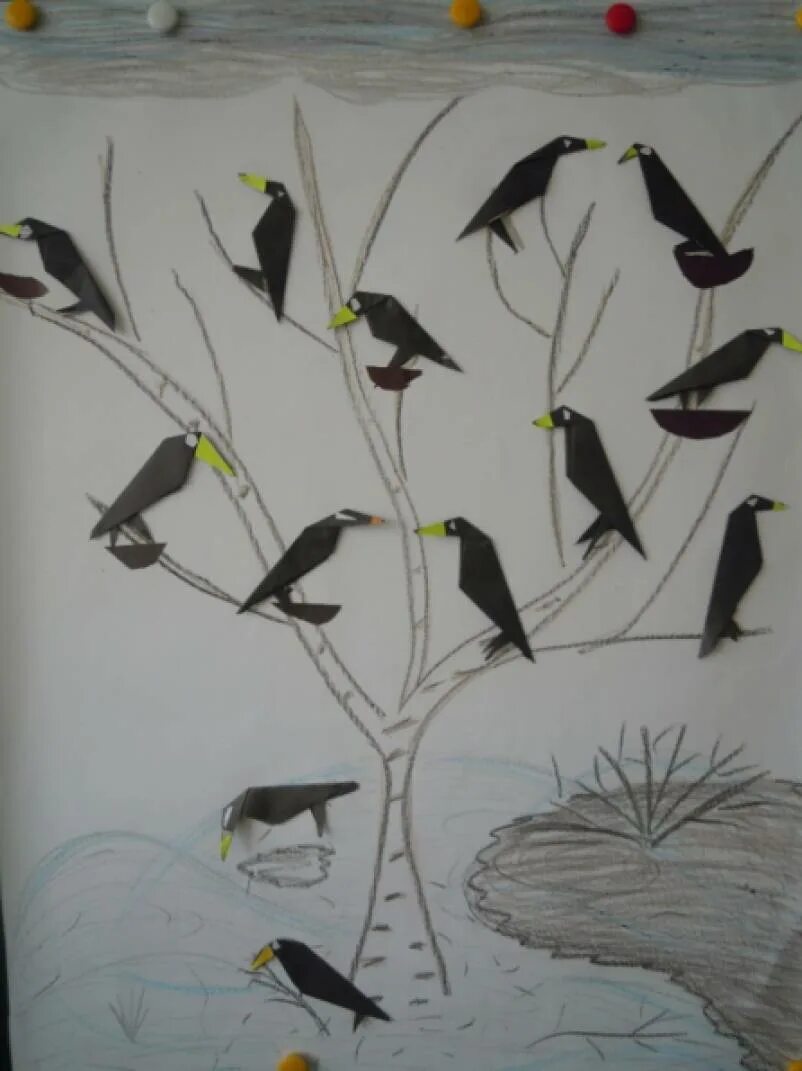 Рисование в подготовительной группе на тему перелетные птицы. Аппликация на тему птицы. Аппликация на тему перелетные птицы. Весенние птицы средняя группа.