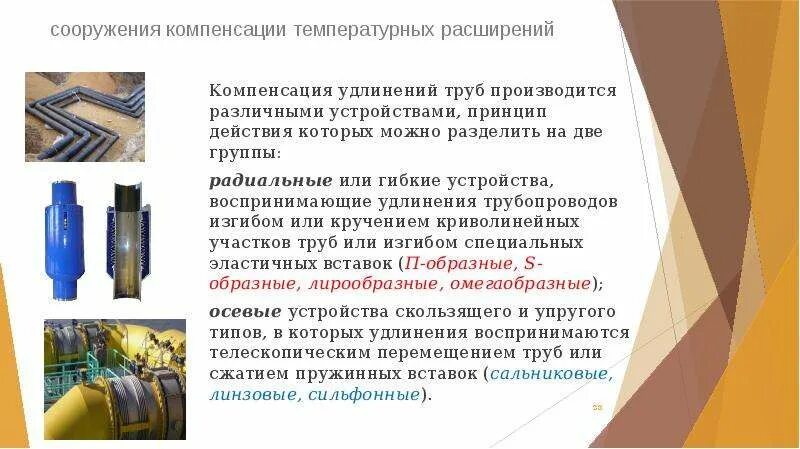 Теплоснабжение статьи. Тепловое расширение трубопроводов. Тепловое удлинение труб. Компенсаторы тепловых удлинений трубопроводов ТС. Указателя теплового расширения трубопроводов.