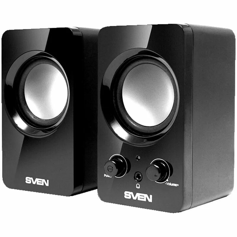 Настольные колонки для компьютера. Колонки 2.0 sven 354 (sv-0120365bl). колонки sven 2.0.
