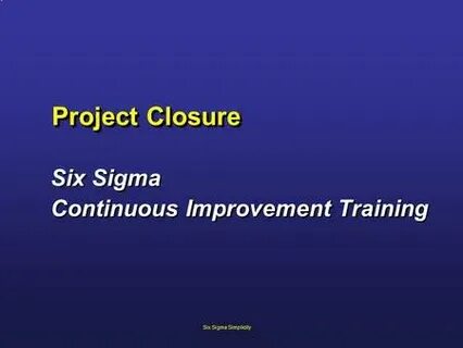 Project closing