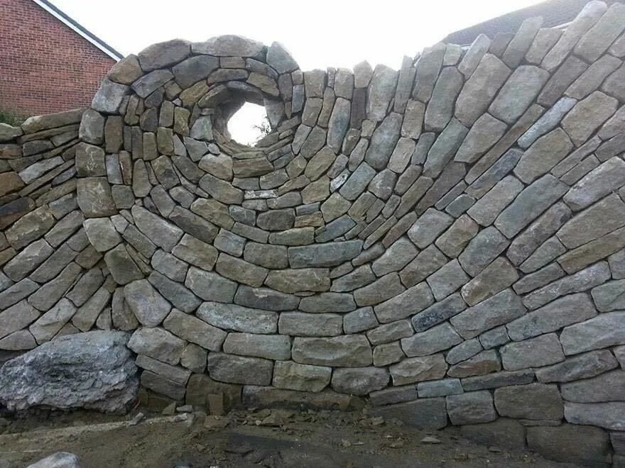 Stone works. Забор из Бута. Стена из бутового камня. Сухая кладка. Забор из валунов.