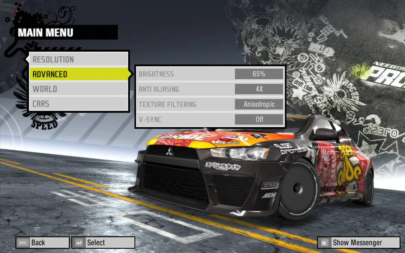 NFS Pro Street menu. Need for Speed PROSTREET меню. Need for Speed Pro Street как поменять язык. Русский язык в NFS Pro Street.