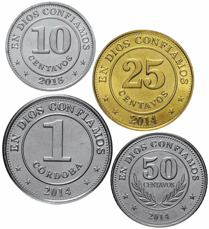 Монета 2014 г. Набор монет 2014. 4 Монет. Набор монета Никарагуа. Набор из 4-х монет Танзании 2014-2015 гг..