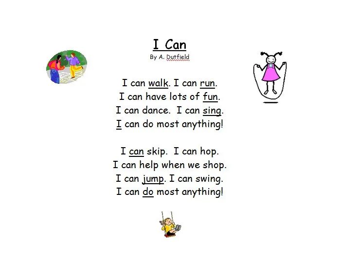We can do a lot. English poems for Kids. Short English poems for Kids. Стихи на английском языке для детей. Стихи на английском для детей.