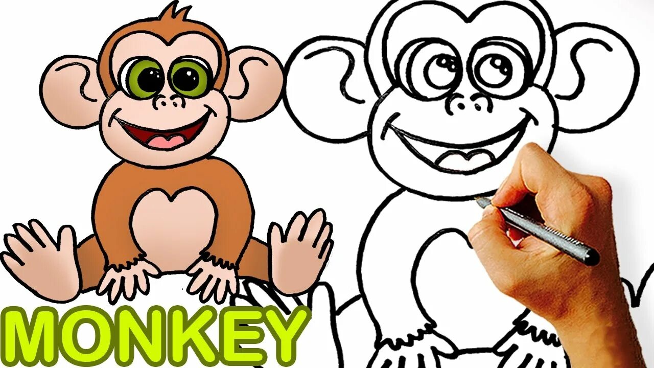 Monkey word. Обезьяна рисунок легкий. обезьянка по английский. две обезьяны рисунок. monkey for kids.
