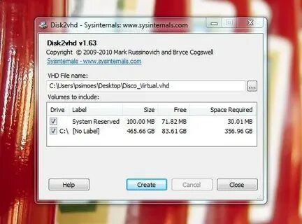 Disk2vhd