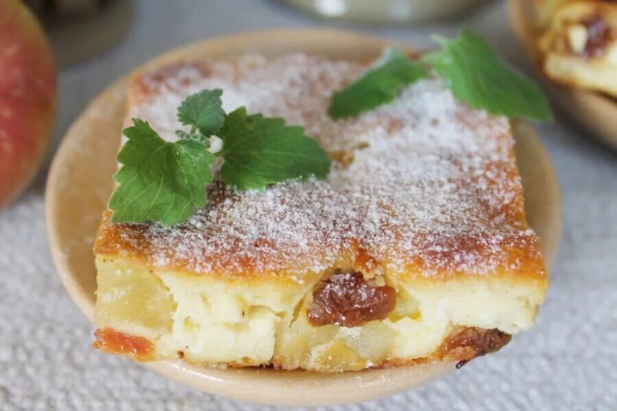 Рецепт творожной запеканки с яблоками в духовке