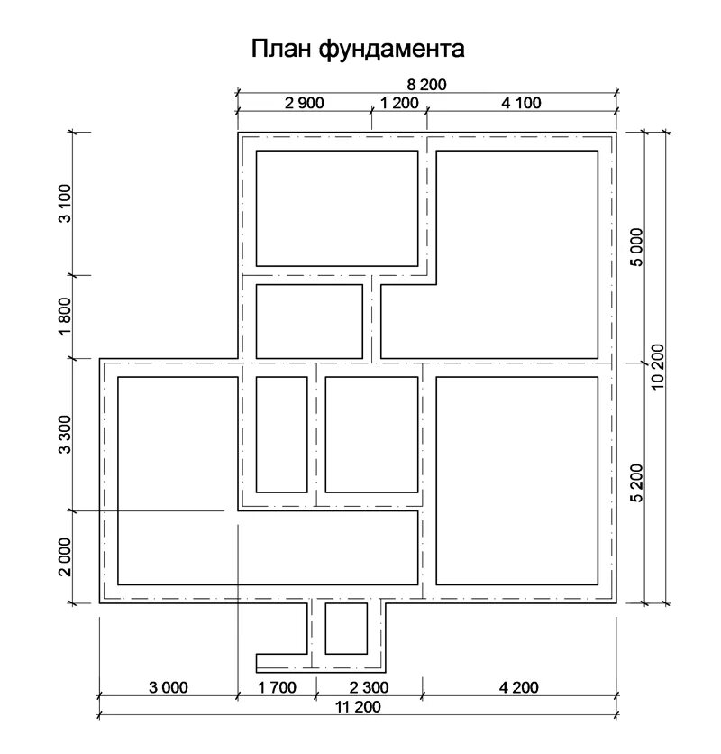 Ленточный фундамент чертеж