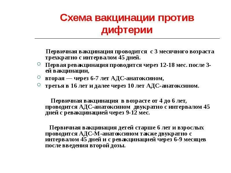 Вакцинация от дифтерии проводится вакциной:. Схема вакцинации против дифтерии. Присивкаот дифтерии схема вакцинации. Иммунизация против дифтерии.