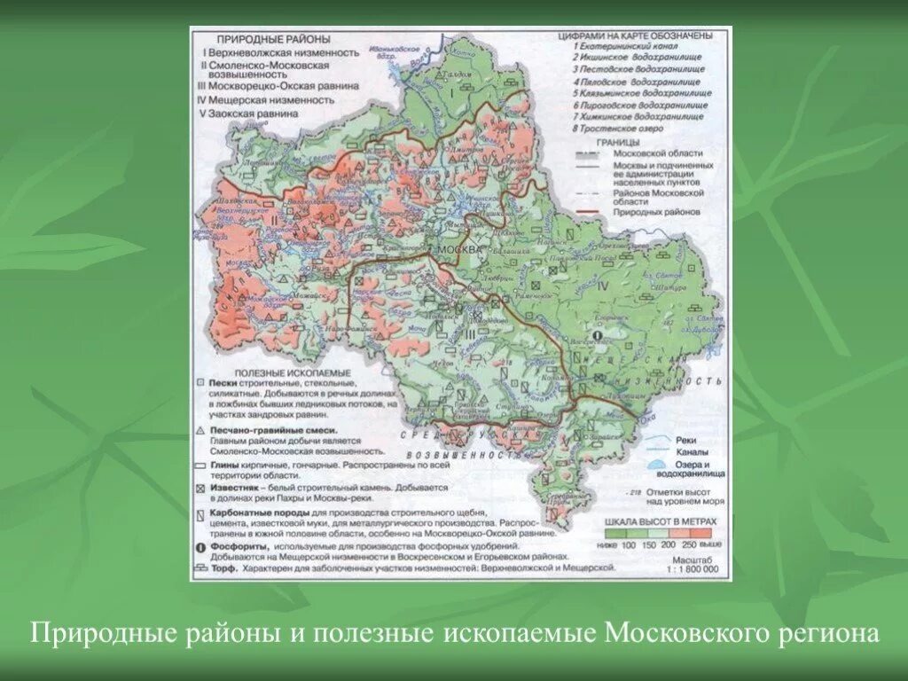 Природная зона московской области 4 класс. Карта рельефа и полезных ископаемых Московской области. Рельеф Московской области карта Верхневолжская низменность. Физико географические районы Московской области карта. Полезные ископаемые Одинцовского района Московской области.