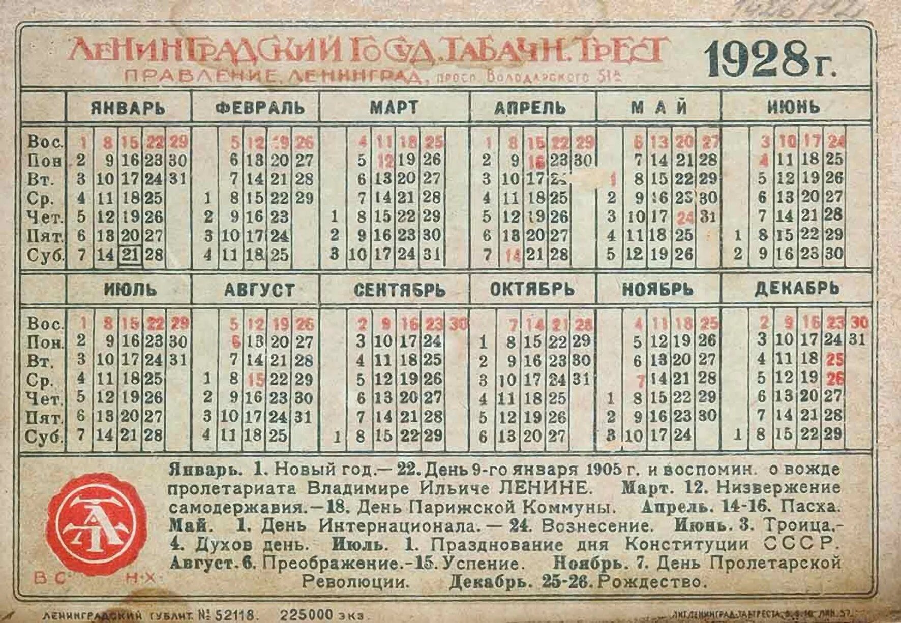 Какой день недели был 6 апреля
