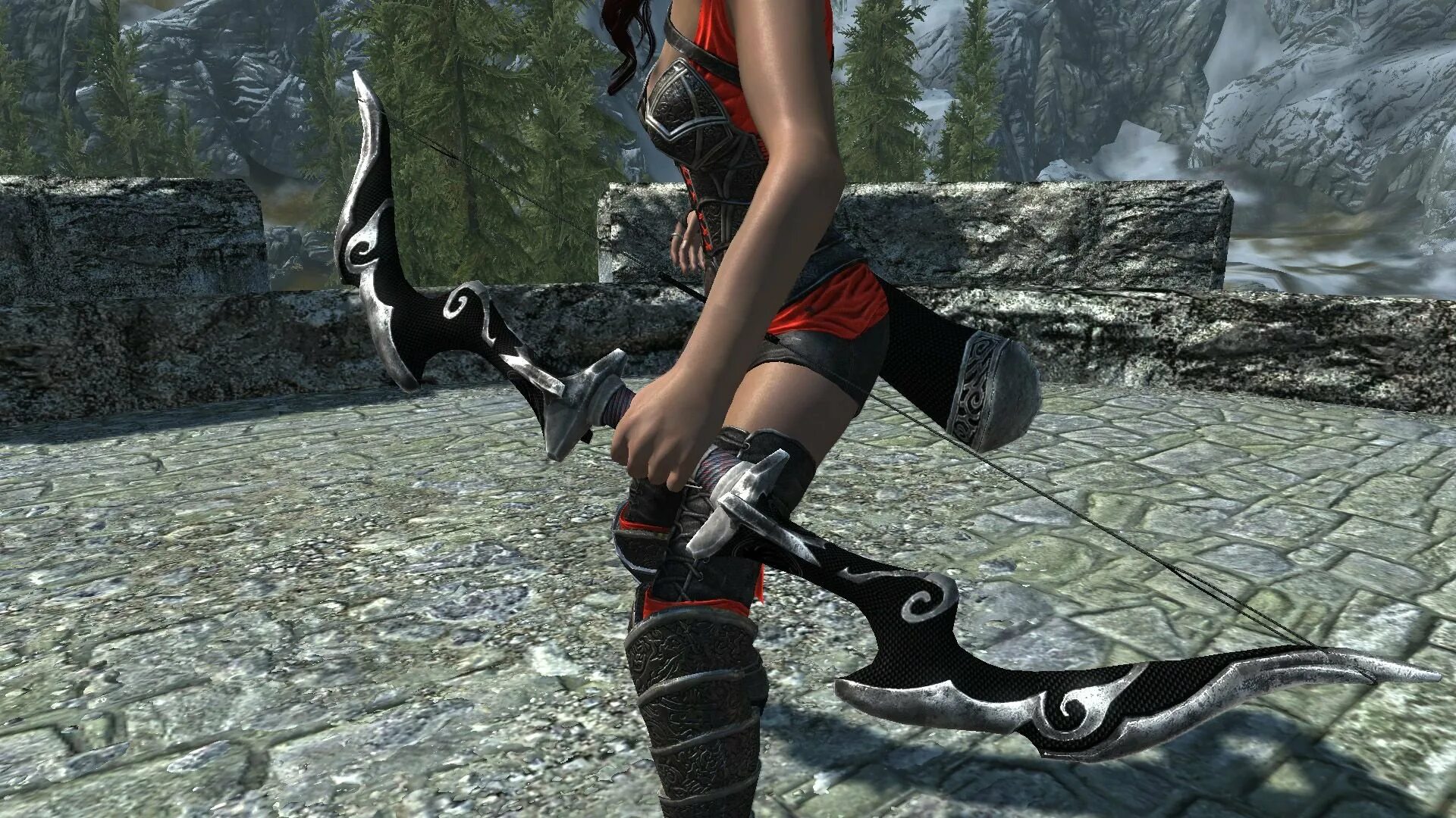 Скайрим лук гроз. Ретекстур луков скайрим se. Скайрим валенвудский лук. Tes эбонитовый лук. Лук драконобой скайрим.