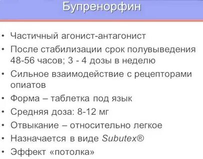 Бупренорфин торговое название
