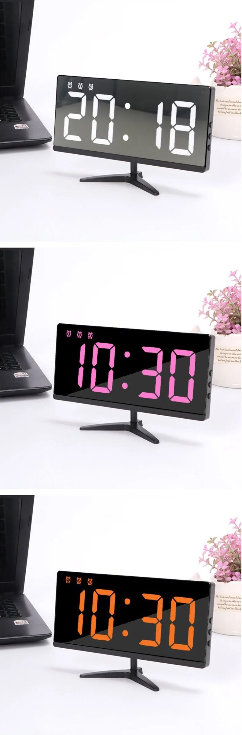 Инструкция часов led mirror clock