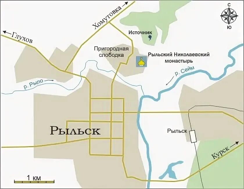 Карта рыльского района курской