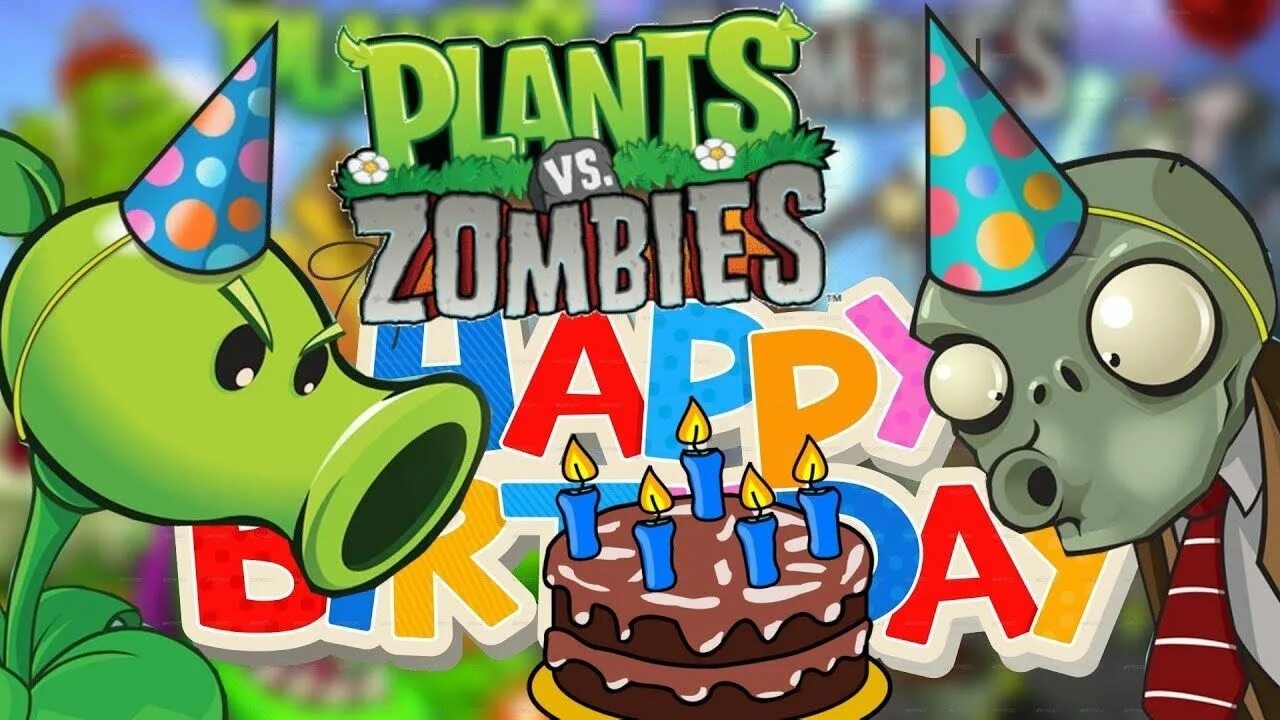 Растения против зомби Happy Birthday. Plants vs Zombies день рождение. День рождения в стиле растения против зомби. Растения против зомби зомби день рождения. Рождение против зомби