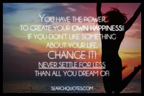 Change your Life. Create your own Happiness. "The Power to be your best" Apple. Create your Life and be Happy.