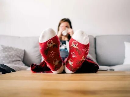 Girls feet in socks