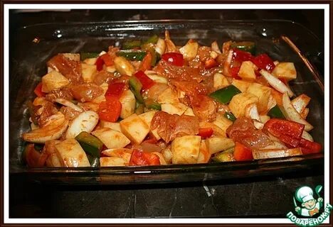 Мясо с перцем болгарским и картофелем