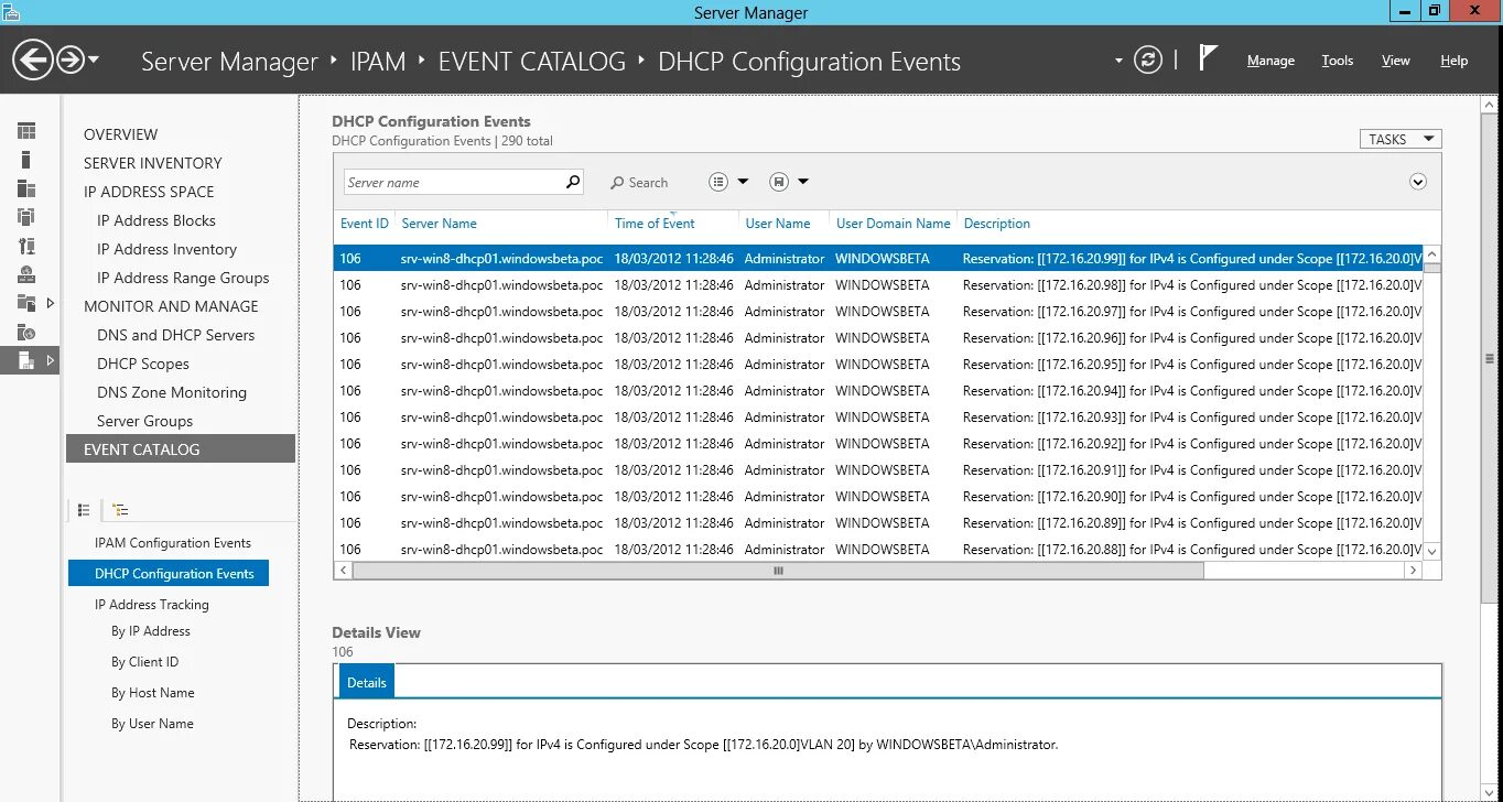 Under configuration. Ipam система. сервер srv pp 200. ipv4 configuration.