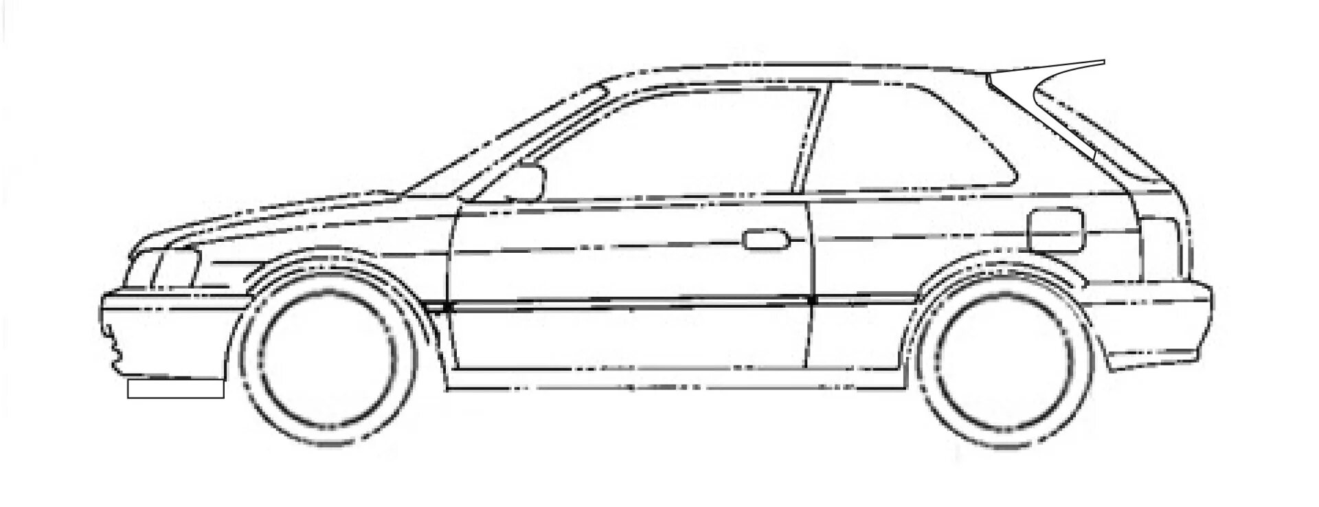 Карбюратор айсан схема. Тойота корса схема. Габариты опель корса купе. Toyota toyota corsa 1997. Чертёж тойота ае 86.