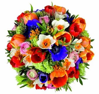Открытка яркий букет