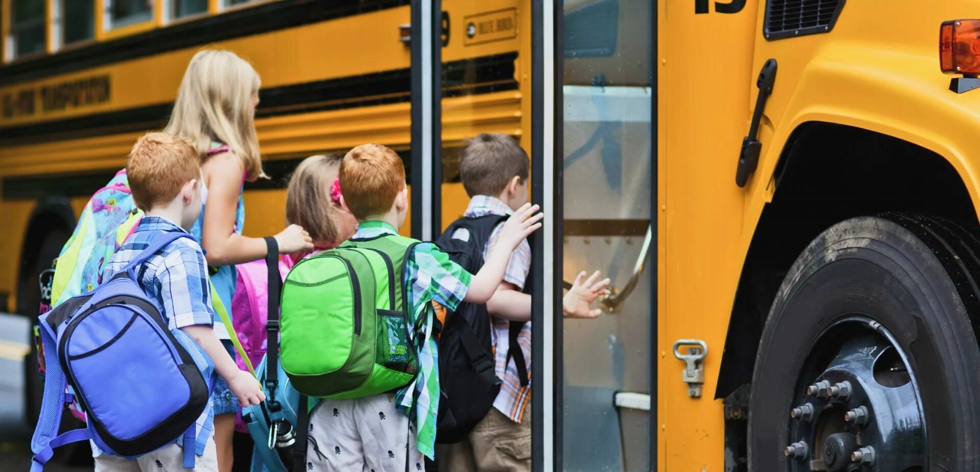 She take the bus to school