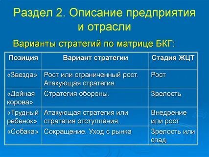 Описание отрасли