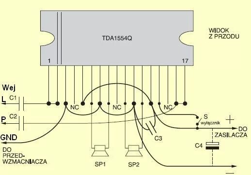 Подключение tda. Tda8947j схема включения. усилитель на tda1554q. tda1554q схема усилителя мощности. tda8356 усилитель звука схема.