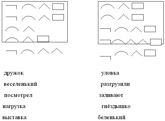 Придумать слова по схеме