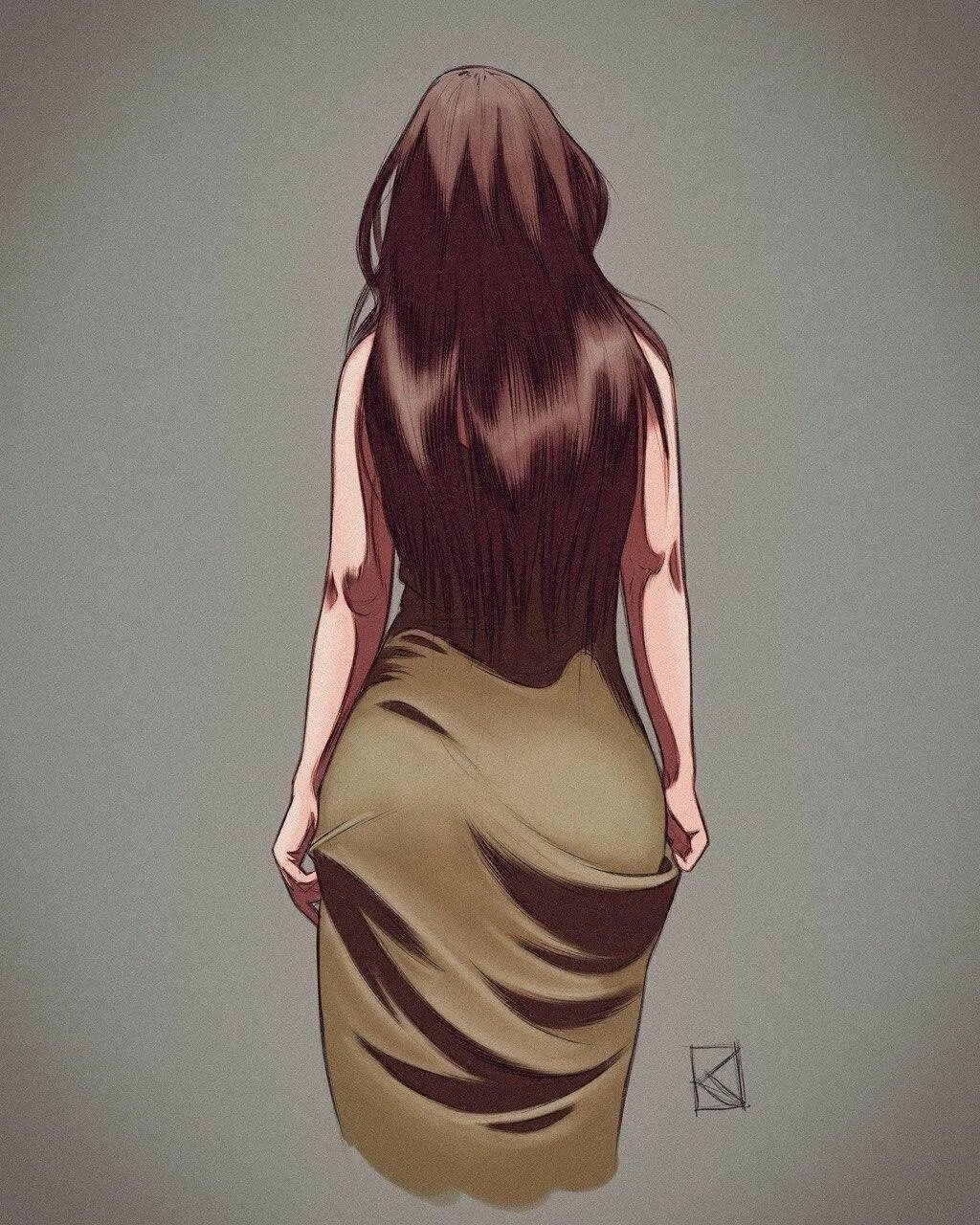 Арты девушек спиной. Арты девушек спиной
