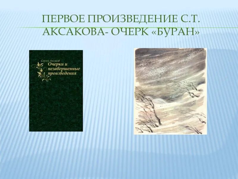 Произведение 1 лист. Первое произведение Аксакова Буран. Очерк Буран Аксаков. Очерк Буран.