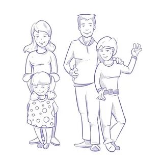 Рисунок семьи сложный