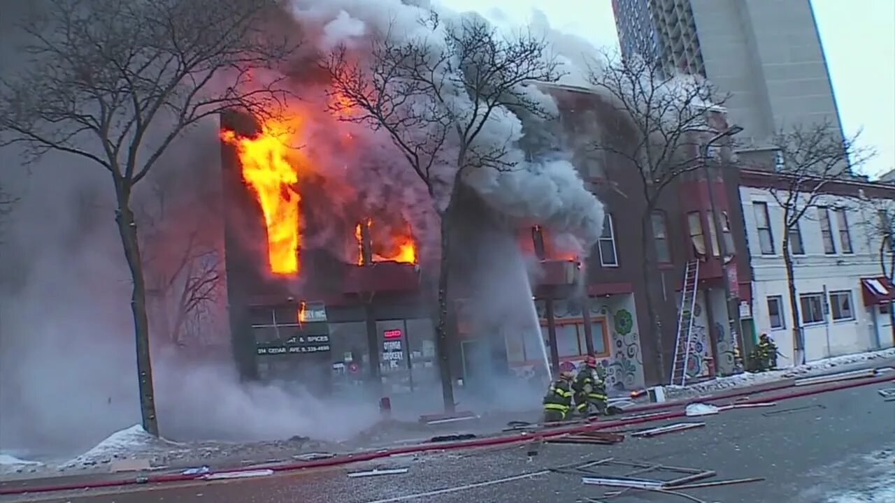 The explosion tore through the building